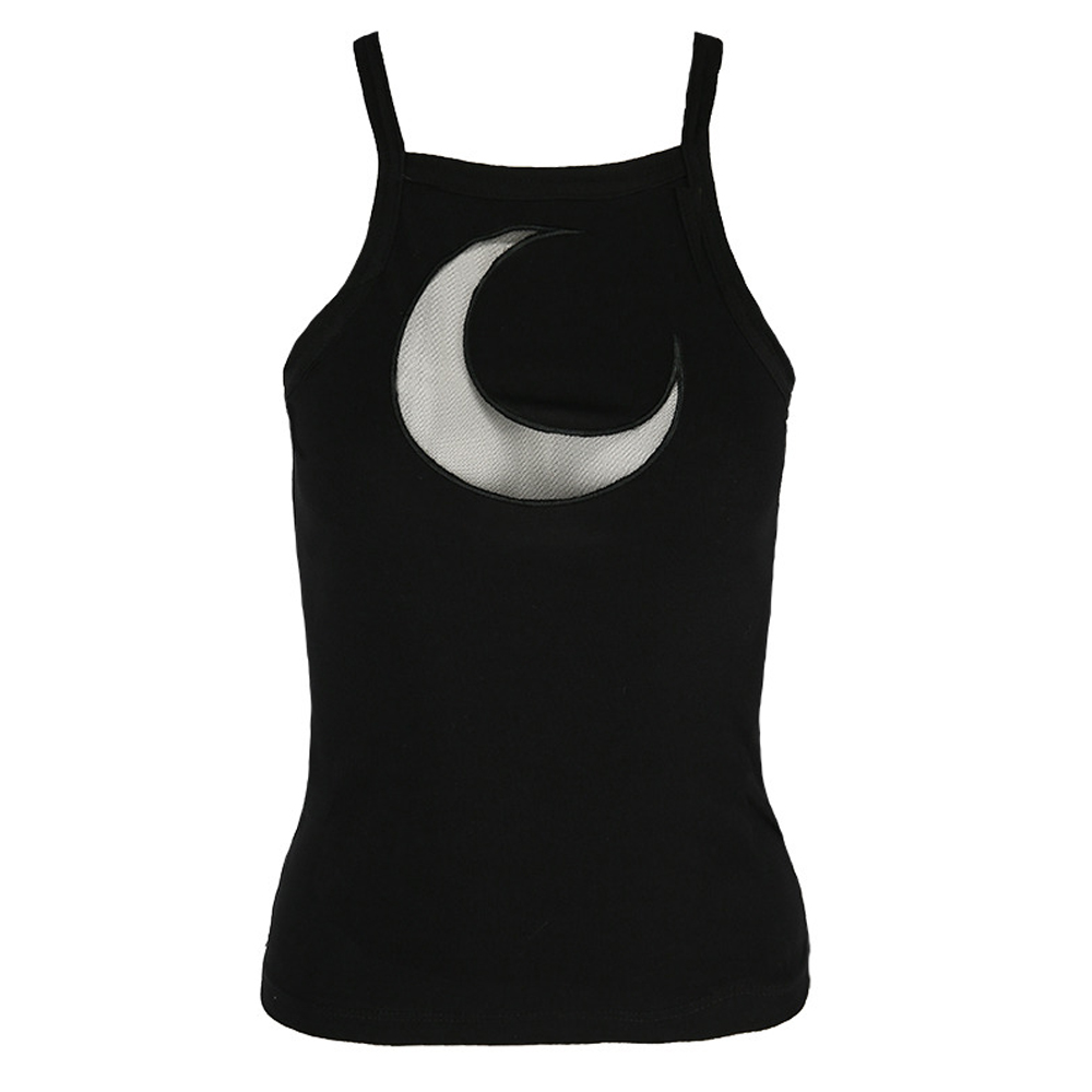 Restyle - Mesh Moon Top - Schwarz